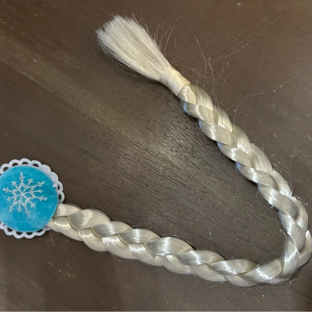 Kids Elsa Snowflake Braided Hair Clip - Silver/White